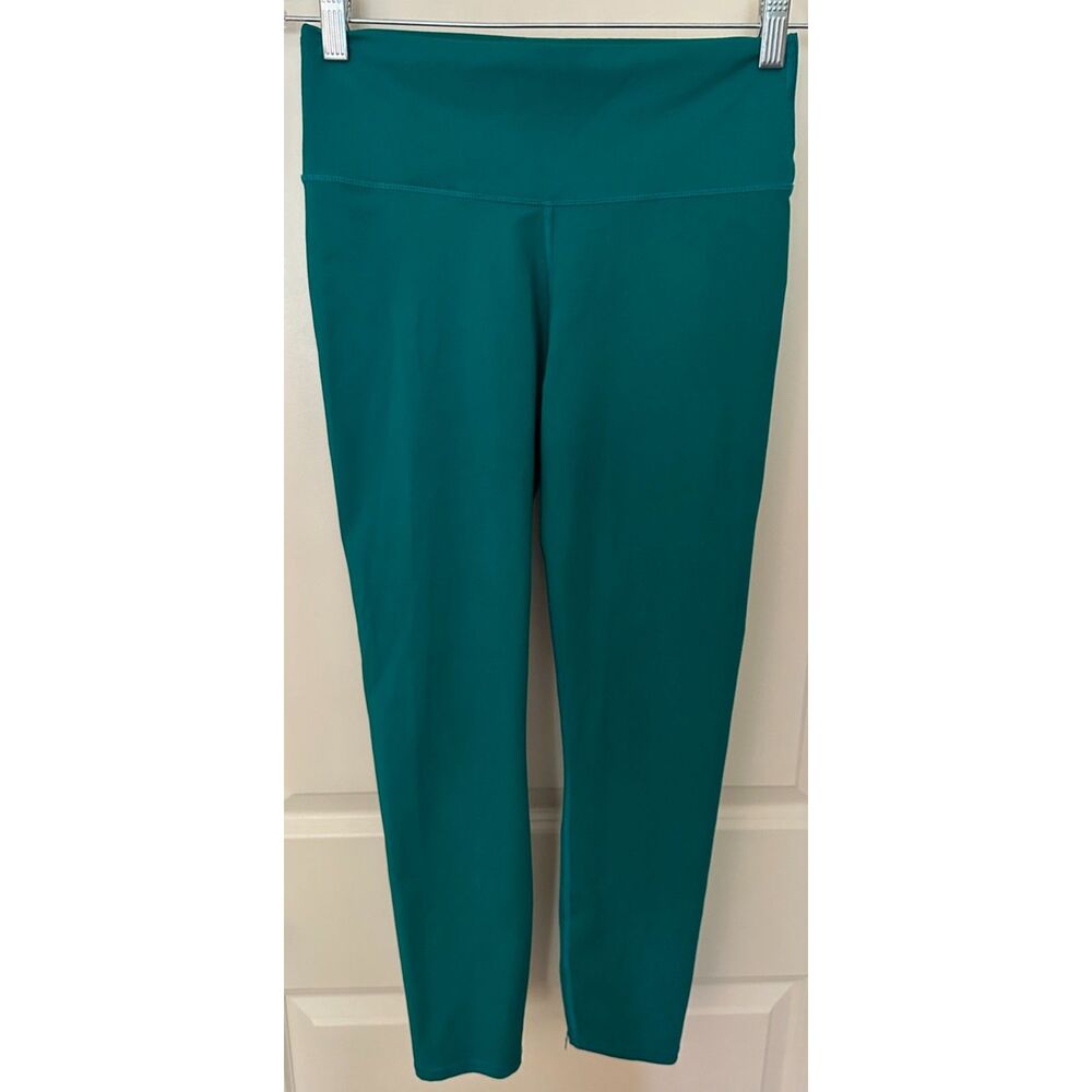 Fabletics Teal Cropped High Waist Athletic Leggins Women's Sz Medium